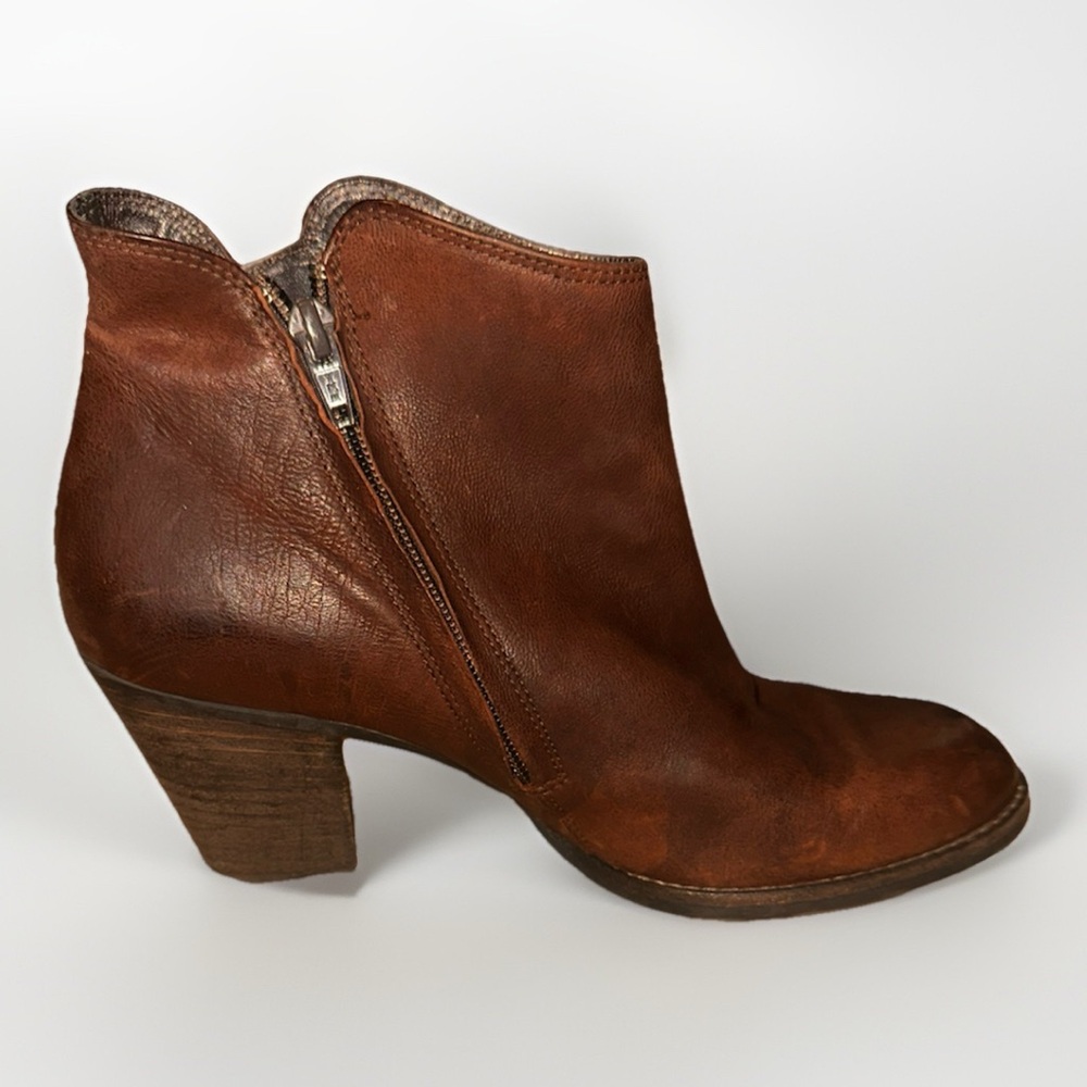 Paul Green Womens MunchenAnkle Booties Size 8 US / 5.5 UK Brown Leather Zip Up
